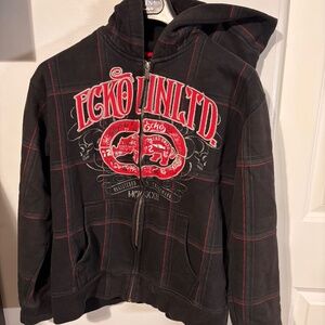 y2k graphic zip-up hoodie